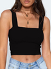 Camisole noire en coton à bretelles en polyester pour femmes