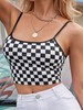 Camisole noire pour femmes bretelles col sans manches en polyester camisoles sexy