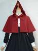 Cape classique Lolita en polyester bourgogne avec noeuds dhiver Lolita Outwears Déguisements Halloween