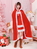Cape de Capuchon de Père Noël Costume de Père Noël Rouge Femmes Déguisements