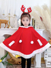Cape De Noël Enfants Cape En Fibre De Polyester Rouge Bloc De Couleur Capes Cadeaux Noël