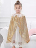 Cape dorée de Noël pour fille Costumes de vacances de Noël
