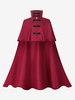 Cape en polyester sans manches à boucle élégante vintage rouge costumes rétro pour homme