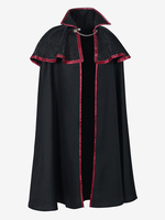 Cape en polyester sans manches en jacquard noir vintage avec chaînes vintage costumes rétro pour homme