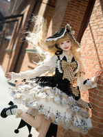 Cape gothique Lolita en polyester noir à volants et nœuds à carreaux pour lhiver