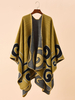 Cape Jaune Imprimée Poncho Femme