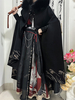 Cape Lolita De Style Chinois Noir Franges Métalliques Pochon D