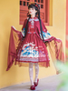 Cape Lolita en mousseline de soie bordeaux Accessoire Lolita Cape longue de style chinois