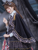 Cape Lolita Poncho Cape en polyester noir style bande Lolita Cape