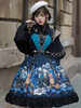 Cape Lolita Poncho Deep Navy à demi-manches en polyester suède PU