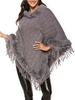 Cape Manteau Femme avec Pompons avec Franges avec Epaules Dénudées avec Manches Longues Volantes Unicolore