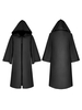 Cape noire Cape sorcière Cape médiévale Poncho Cape Polyester Halloween Costume accessoires