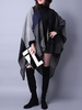 Cape Poncho Femme Echarpe Imprimé avec Manches Longues Bicolores Poncho Femme