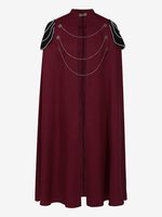 Cape sans manches noire vintage rétro avec chaînes pour costumes rétro pour homme