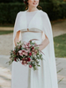 Capes de mariée en mousseline de soie ivoire avec col bijou