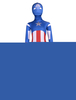 Capitaine Américain - Costume de Cosplay Couleur bleu capitaine Américain Zentai de complet du corps pour les enfants Déguisements Halloween