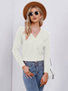 Cardiagans en Côtelé Femme Taille Haute avec Manches Longues à Col V avec Boutons Unicolore Pull Femme