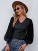 Cardiagans en Côtelé Femme Taille Haute avec Manches Longues en Mousseline à Col V avec Boutons Unicolore Pull Femme
