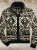 Cardigan De Vêtements Pulls Hommes Cardigans Casuel Géométrique Manches Longues Noir