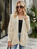 Cardigans Courts Côtelés Femmes avec Manches Longues avec Poches Unicolore Cardigans Courts Côtelés Femme