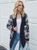 Cardigans Courts en Mailles Imprimés Femmes avec Manches Longues Bicolores Cardigans Courts en Mailles Imprimés