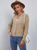 Cardigans en Côtelé Femme à Col V avec Boutons avec Manches Longues Unicolore Pull Femme
