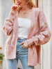 Cardigans en Côtelé Femme avec Manches Longues Amples Unicolore Pull Femme