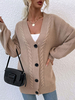 Cardigans en Côtelé Femme avec Manches Longues avec Boutons Unicolore Pull Femme