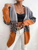 Cardigans en Côtelé Femme avec Manches Longues Imprimé Pull Femme