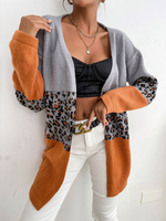 Cardigans en Côtelé Femme avec Manches Longues Imprimé Pull Femme