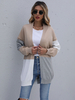 Cardigans en Côtelé Femme avec Manches Longues Tricolores Pull Femme