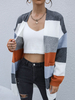 Cardigans en Côtelé Femme avec Manches Longues Tricolores Pull Femme