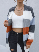 Cardigans en Côtelé Femme avec Manches Longues Tricolores Pull Femme