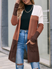 Cardigans en Côtelé Femme avec Manches Longues Tricolores Pull Femme
