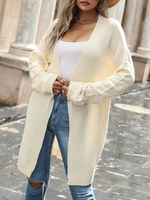 Cardigans en Côtelé Femme avec Manches Longues Unicolore Pull Femme