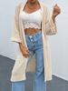 Cardigans en Côtelé Femme Longs avec Manches Longues Volante Unicolore Pull Femme