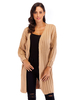 Cardigans en Côtelé Mi-long Femme avec Manches Longues Unicolore Pull Femme