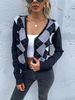 Cardigans en Côtelé Pulll Femme Imprimé avec Manches Longues avec Boutons Cardigans Femme