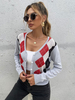 Cardigans en Côtelé Pulll Femme Imprimé avec Manches Longues avec Boutons Cardigans Femme