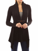 Cardigans en Maille Femme Courte à Col V avec Manches Longues Coupe Cintrée avec Boucles Unicolore Pull Maille