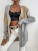 Cardigans Imprimé en Côtelé avec Manches Longues Pull Femme