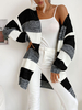 Cardigans Imprimé Rayures Femme en Côtelé avec Manches Longues Pull Femme