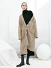 Cardigans Long en Côtelé Femme à Col V avec Boutons avec Manches Longues avec Poches Unicolore Pull Femme