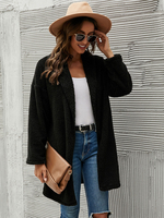 Cardigans Pull en Côtelé avec Manches Longues Unicolore Cardigans Femme