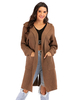 Cardigans Pull en Maille Femme Hiver Côtelé Long Marron Chaud avec Les Torsades avec Pochess Pull en Maille Femme Hiver