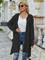 Cardigans Pull en Maille Hiver avec Capuche Longue Unicolore Pull en Maille Femme Hiver