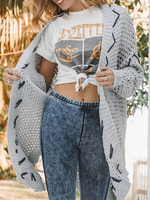 Cardigans Pull en Maille Hiver Côtelé avec Manches Longues avec Les Franges Unicolore Pull en Maille Femme Hiver