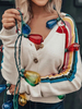 Cardigans Pull en Maille Hiver Côtelé avec Manches Longues Cousu Les Couleurs Les Rayures Fermeture avec Les Boutons Pull en Maille Femme Hiver