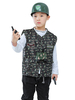 Carnaval Armée Enfants Cosplay Gilet Vert Polyester Ensemble Enfants Costumes Cosplay Déguisements Halloween