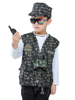 Carnaval armée enfants cosplay vert polyester ensemble enfants cosplay costumes Déguisements Halloween